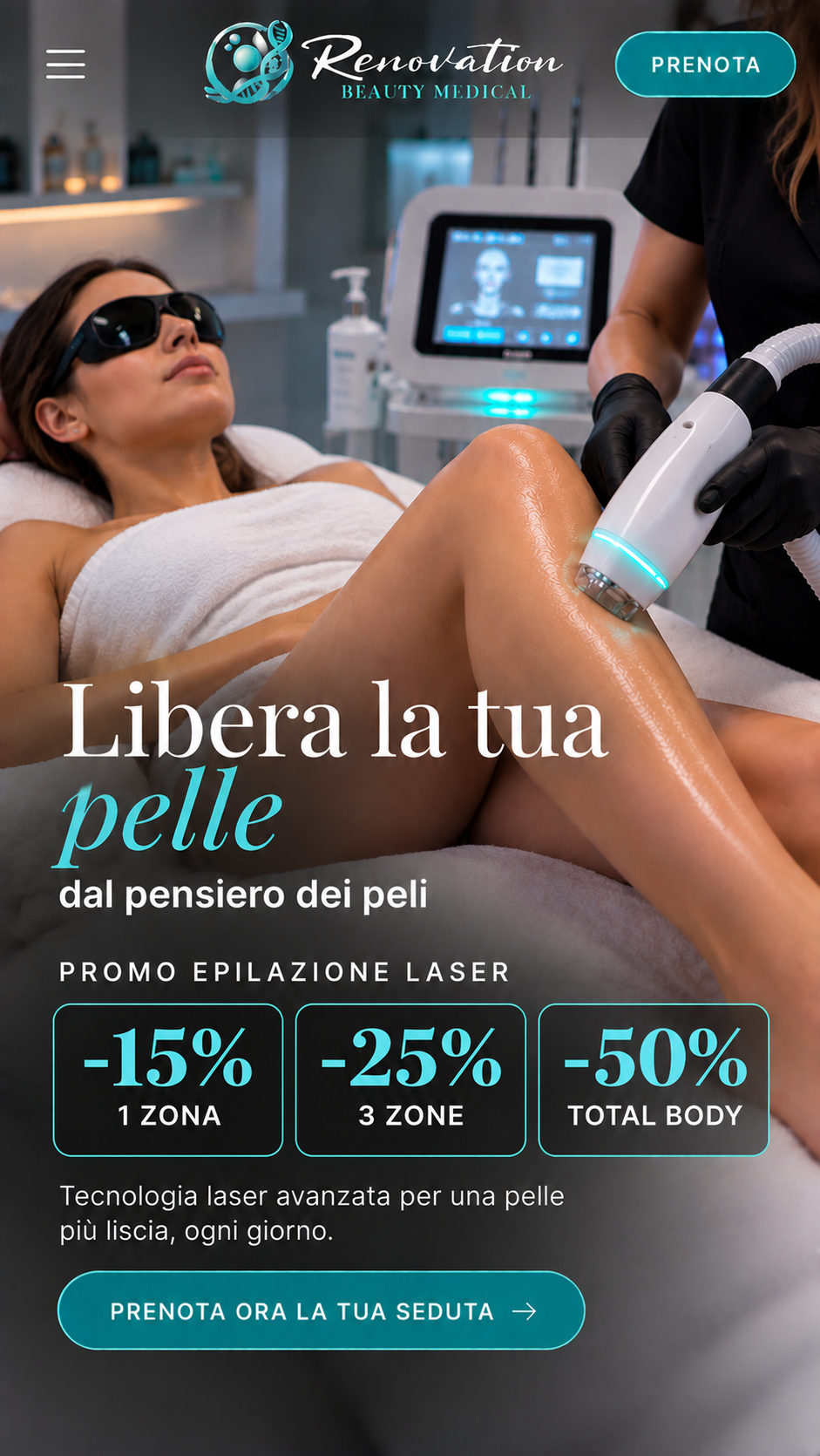 Promozione epilazione laser a Lecco: una zona, tre zone e total body